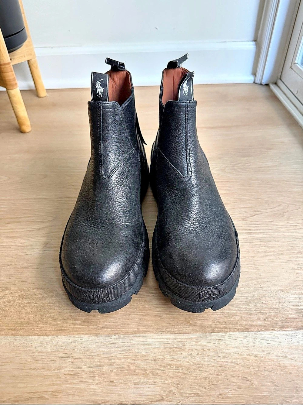 Polo Ralph Lauren Oslo Chelsea Leather Boots Black NWT